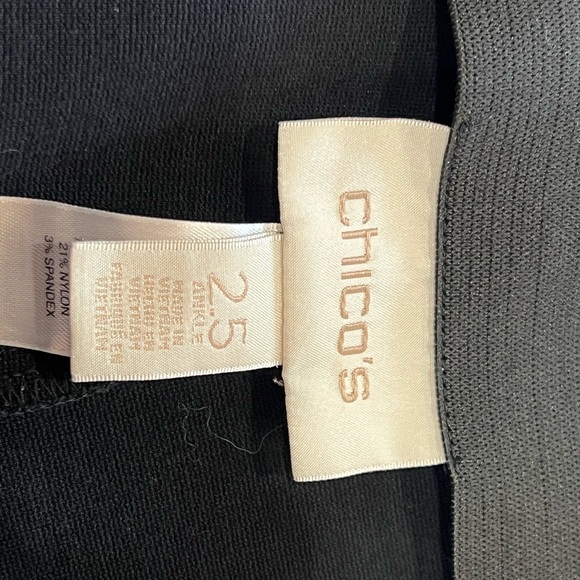 CHICO'S Pants Women's Size L (2.5) Black Ankle Pants slacks elastic - Picture 4 of 5